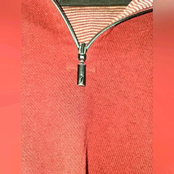 Tommy Bahama Red/Grey Reversible Quarter Zip XL - Picture 2 of 9